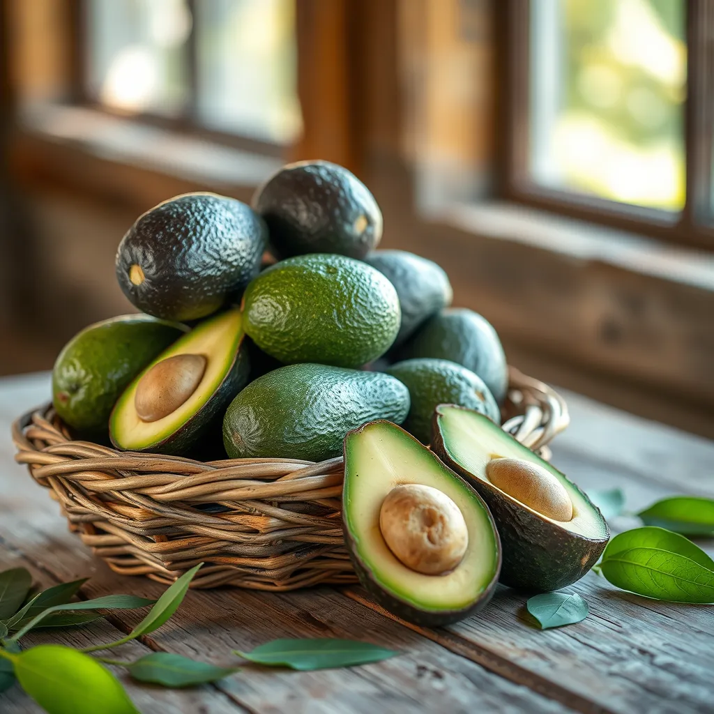 Fresh organic avocados